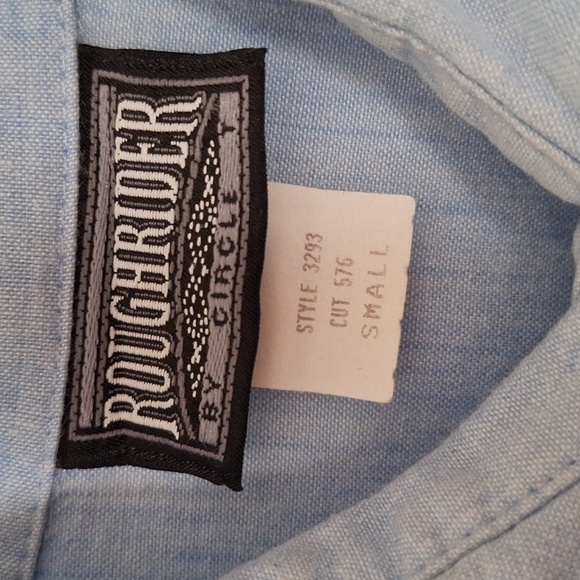 Ladies S Roughrider Vintage Rodeo Western Shirt Blue with front placket - Picture 3 of 5